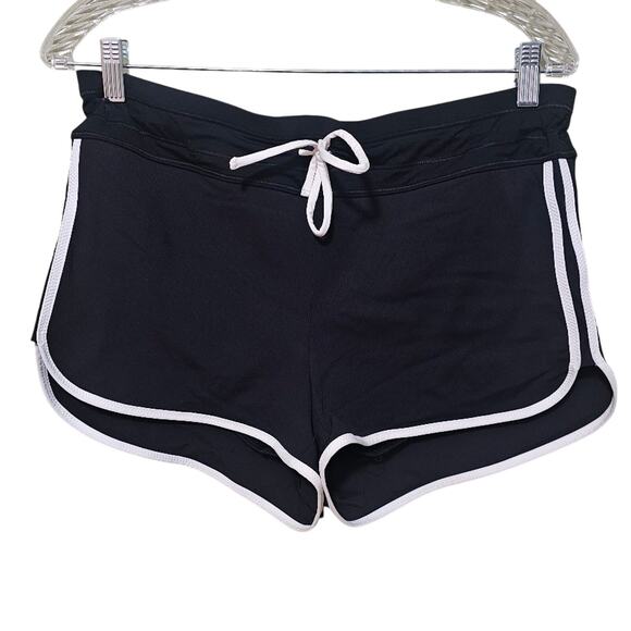 Athleta Pants - Athleta Running Shorts Women's Sz M Black/White Trim Brief Lined Stretch Casual
